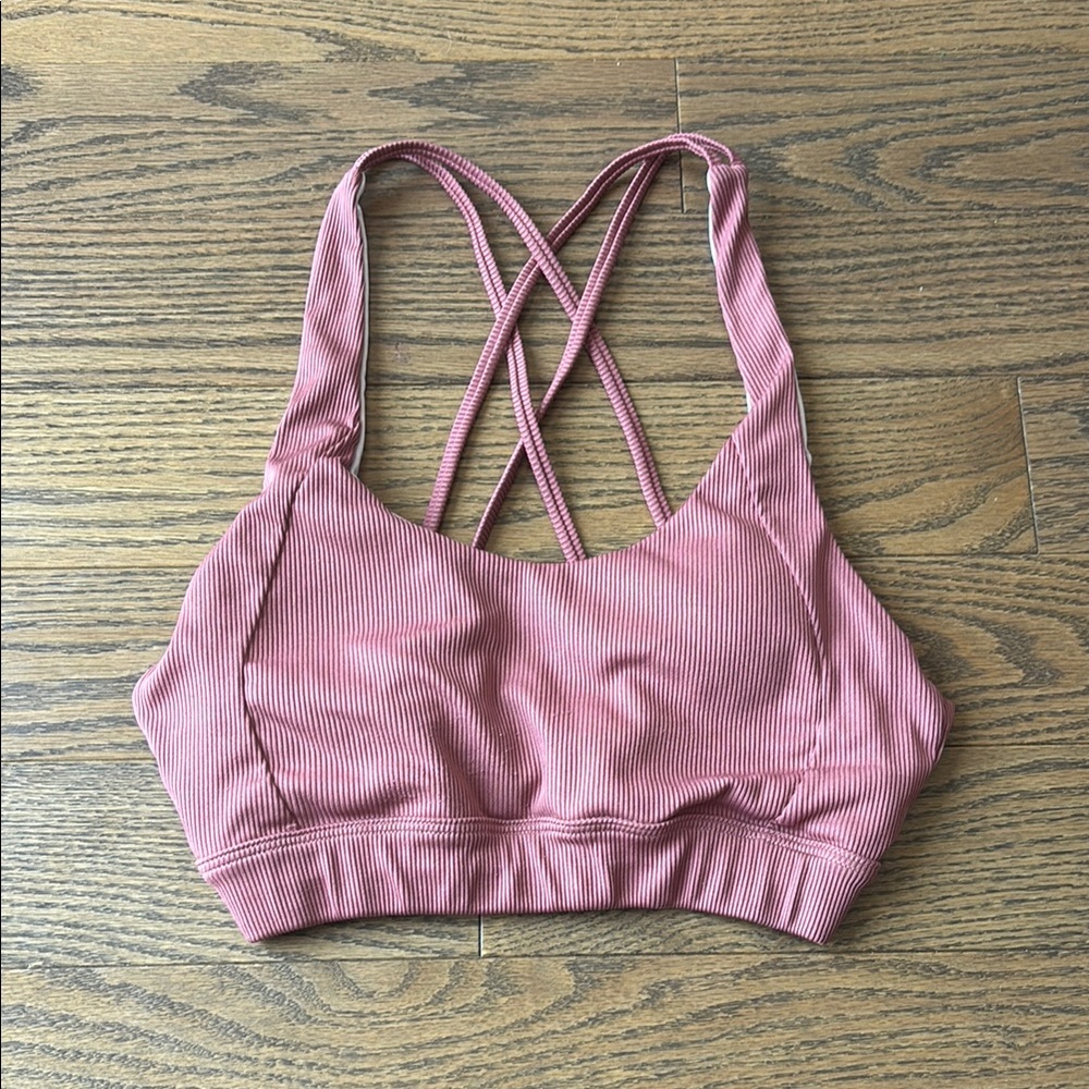 SHEIN Pink Sports Bra with Strappy Back and Medium Support